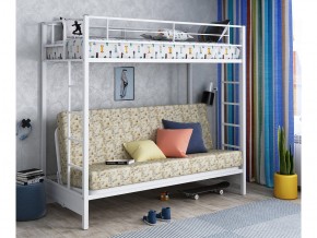 Двухъярусная кровать с диваном Мадлен белая-пифагор в Арамиле - aramil.magazinmebel.ru | фото