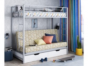 Двухъярусная кровать с диваном Мадлен ЯЯ Серый-пифагор в Арамиле - aramil.magazinmebel.ru | фото