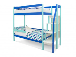 Двухъярусная кровать Svogen с бортиком мятно-синий в Арамиле - aramil.magazinmebel.ru | фото - изображение 1