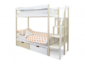 Двухъярусная кровать Svogen с ящиками бежево-белый в Арамиле - aramil.magazinmebel.ru | фото
