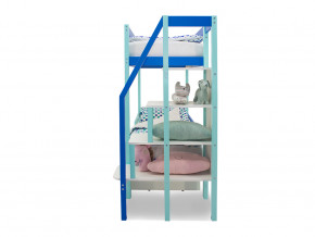 Двухъярусная кровать Svogen с ящиками и бортиком мятно-синий в Арамиле - aramil.magazinmebel.ru | фото - изображение 3