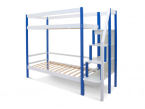 Двухъярусная кровать Svogen с ящиками и бортиком сине-белый в Арамиле - aramil.magazinmebel.ru | фото - изображение 2