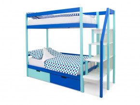 Двухъярусная кровать Svogen с ящиками мятно-синий в Арамиле - aramil.magazinmebel.ru | фото