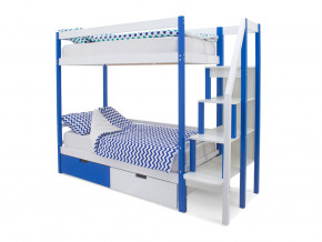 Двухъярусная кровать Svogen с ящиками сине-белый в Арамиле - aramil.magazinmebel.ru | фото