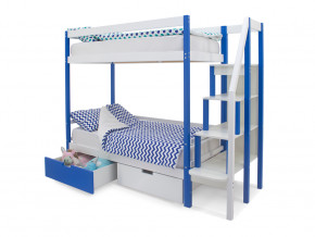 Двухъярусная кровать Svogen с ящиками сине-белый в Арамиле - aramil.magazinmebel.ru | фото - изображение 3