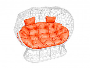 Кокон Лежебока на подставке с ротангом оранжевая подушка в Арамиле - aramil.magazinmebel.ru | фото