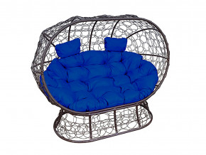 Кокон Лежебока на подставке с ротангом синяя подушка в Арамиле - aramil.magazinmebel.ru | фото - изображение 1