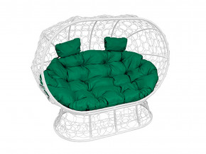Кокон Лежебока на подставке с ротангом зелёная подушка в Арамиле - aramil.magazinmebel.ru | фото