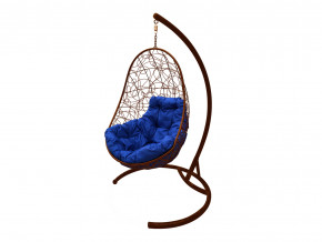 Кокон Овал с ротангом синяя подушка в Арамиле - aramil.magazinmebel.ru | фото
