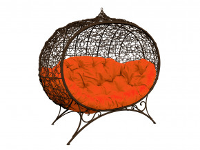 Кокон Улей на ножках с ротангом оранжевая подушка в Арамиле - aramil.magazinmebel.ru | фото