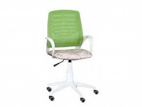 Кресло компьютерное Ирис white kids стандарт зеленый-Т-54 в Арамиле - aramil.magazinmebel.ru | фото