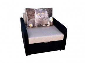 Кресло кровать Канзасик с подлокотниками кот с ромашками-2 в Арамиле - aramil.magazinmebel.ru | фото