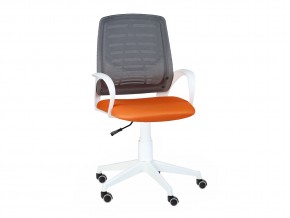 Кресло оператора Ирис white стандарт черный/оранжевый в Арамиле - aramil.magazinmebel.ru | фото