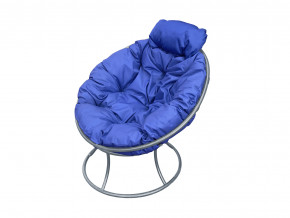 Кресло Папасан мини без ротанга синяя подушка в Арамиле - aramil.magazinmebel.ru | фото