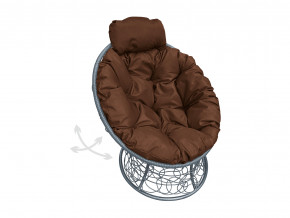 Кресло Папасан мини пружинка с ротангом коричневая подушка в Арамиле - aramil.magazinmebel.ru | фото