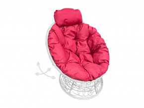 Кресло Папасан мини пружинка с ротангом красная подушка в Арамиле - aramil.magazinmebel.ru | фото