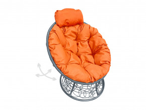 Кресло Папасан мини пружинка с ротангом оранжевая подушка в Арамиле - aramil.magazinmebel.ru | фото