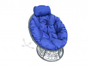 Кресло Папасан мини пружинка с ротангом синяя подушка в Арамиле - aramil.magazinmebel.ru | фото