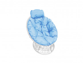 Кресло Папасан мини с ротангом голубая подушка в Арамиле - aramil.magazinmebel.ru | фото