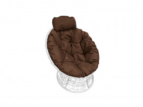 Кресло Папасан мини с ротангом коричневая подушка в Арамиле - aramil.magazinmebel.ru | фото