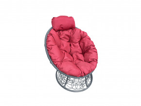 Кресло Папасан мини с ротангом красная подушка в Арамиле - aramil.magazinmebel.ru | фото - изображение 1