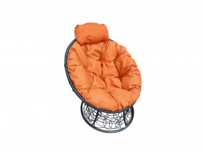 Кресло Папасан мини с ротангом оранжевая подушка в Арамиле - aramil.magazinmebel.ru | фото