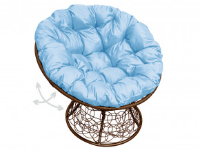 Кресло Папасан пружинка с ротангом голубая подушка в Арамиле - aramil.magazinmebel.ru | фото - изображение 1