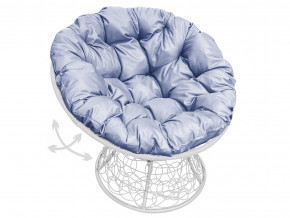 Кресло Папасан пружинка с ротангом серая подушка в Арамиле - aramil.magazinmebel.ru | фото - изображение 1