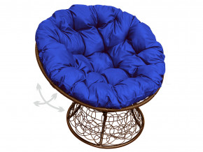 Кресло Папасан пружинка с ротангом синяя подушка в Арамиле - aramil.magazinmebel.ru | фото