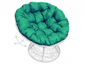 Кресло Папасан пружинка с ротангом зелёная подушка в Арамиле - aramil.magazinmebel.ru | фото
