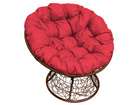 Кресло Папасан с ротангом красная подушка в Арамиле - aramil.magazinmebel.ru | фото
