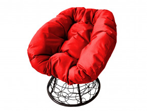 Кресло Пончик с ротангом красная подушка в Арамиле - aramil.magazinmebel.ru | фото