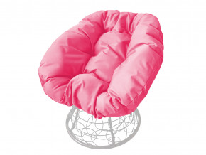 Кресло Пончик с ротангом розовая подушка в Арамиле - aramil.magazinmebel.ru | фото