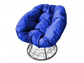 Кресло Пончик с ротангом синяя подушка в Арамиле - aramil.magazinmebel.ru | фото