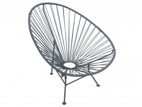 Кресло Ракушка с ротангом серый в Арамиле - aramil.magazinmebel.ru | фото - изображение 1