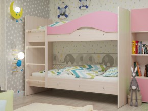 Кровать 2-х ярусная Мая на латофлексах розовая в Арамиле - aramil.magazinmebel.ru | фото