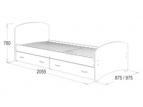 Кровать-6 одинарная с 2-мя ящиками 800*2000 млечный дуб в Арамиле - aramil.magazinmebel.ru | фото - изображение 2