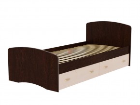 Кровать-6 одинарная с 2-мя ящиками 900*2000 венге/млечный дуб в Арамиле - aramil.magazinmebel.ru | фото - изображение 1