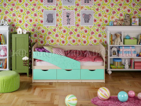 Кровать Бабочки 1600 Бирюза матовая в Арамиле - aramil.magazinmebel.ru | фото