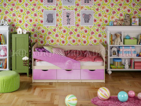 Кровать Бабочки 1600 Сиреневый металлик в Арамиле - aramil.magazinmebel.ru | фото