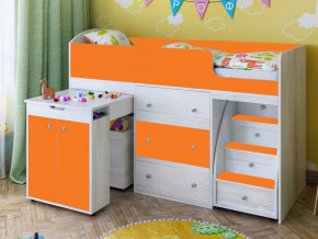 Кровать чердак Малыш 70х160 Винтерберг-оранжевый в Арамиле - aramil.magazinmebel.ru | фото