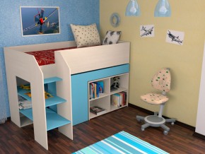 Кровать чердак Теремок 2 Голубой в Арамиле - aramil.magazinmebel.ru | фото - изображение 1