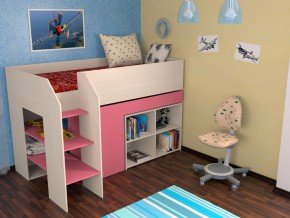 Кровать чердак Теремок 2 Розовый в Арамиле - aramil.magazinmebel.ru | фото