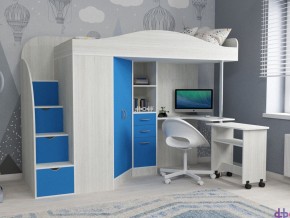 Кровать чердак Юниор 4 винтерберг-голубой в Арамиле - aramil.magazinmebel.ru | фото - изображение 1