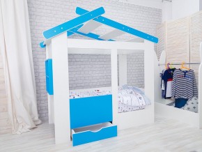 Кровать детская Теремок с ящиком лазурь в Арамиле - aramil.magazinmebel.ru | фото