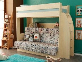 Кровать-диван двухярусная Омега 17 млечный дуб в Арамиле - aramil.magazinmebel.ru | фото