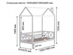 Кровать Домик Аист-1 Классика белый 1600х800 в Арамиле - aramil.magazinmebel.ru | фото - изображение 2