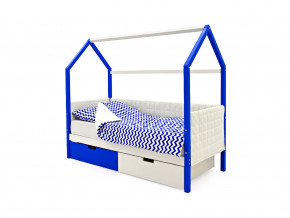 Кровать-домик мягкий Svogen с ящиками сине-белый в Арамиле - aramil.magazinmebel.ru | фото