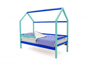 Кровать-домик Svogen с бортиком мятно-синий в Арамиле - aramil.magazinmebel.ru | фото