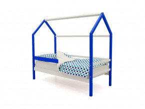 Кровать-домик Svogen с бортиком сине-белый в Арамиле - aramil.magazinmebel.ru | фото - изображение 1